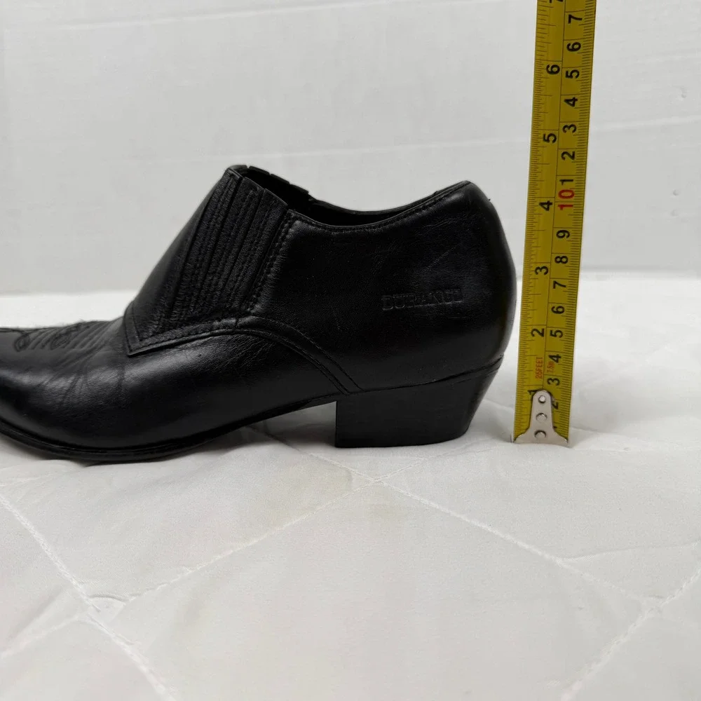 Durango Western Leather Ankle Booties 9 Black Pointed Toe Embroidered